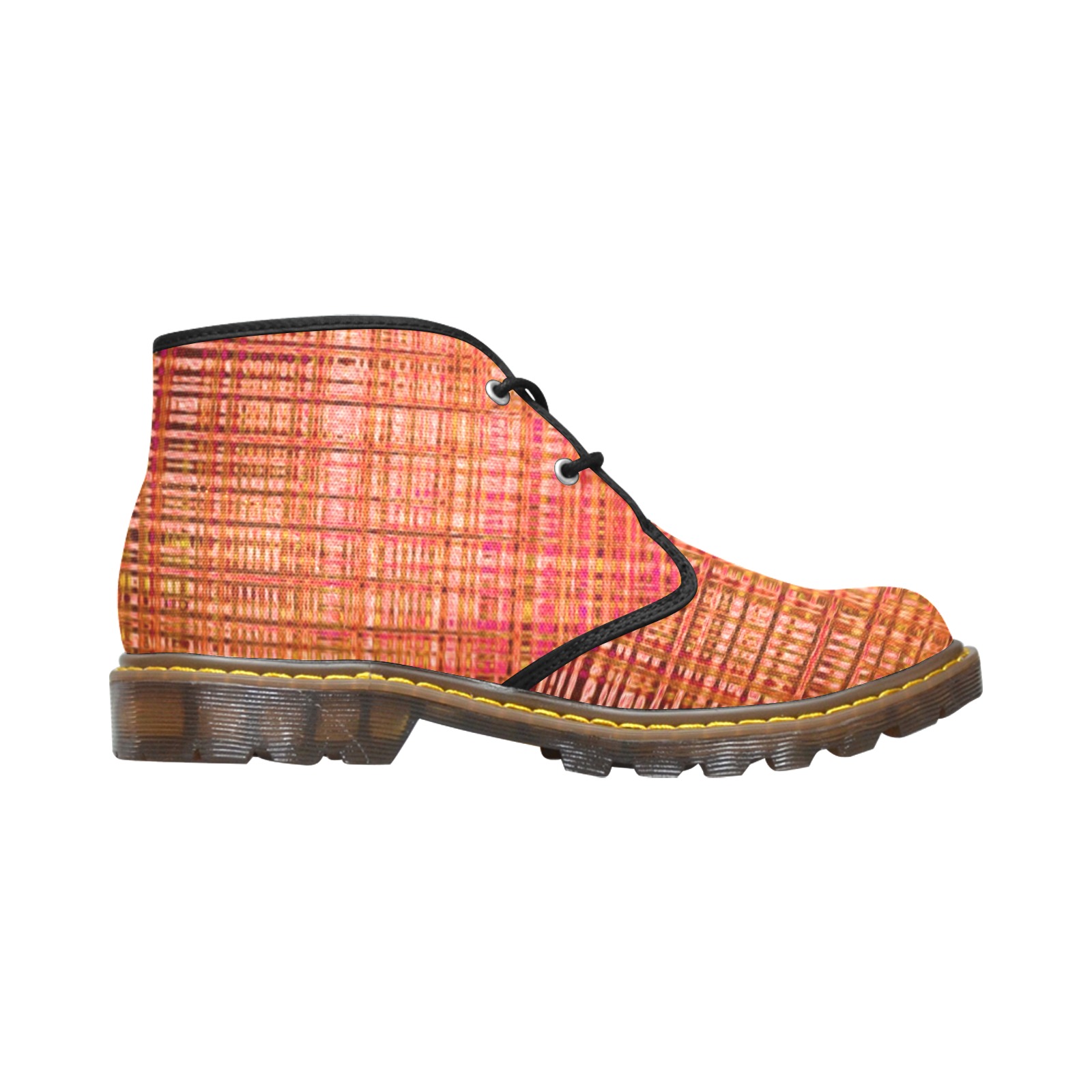 HEALING PLAID Women's Canvas Chukka Boots (Model 2402-1)