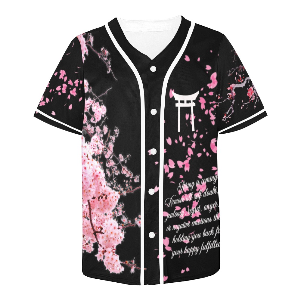 Sakura mandala All Over Print Baseball Jersey for Men (Model T50)