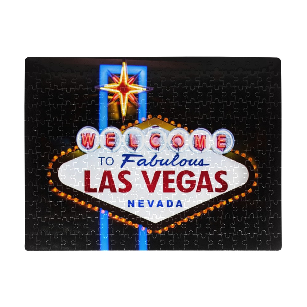 Las Vegas Welcome Sign Neon A3 Size Jigsaw Puzzle (Set of 252 Pieces)