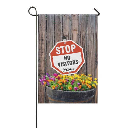 STOP No Visitors 2 Garden Flag 12‘’x18‘’(Twin Sides)