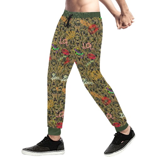 Camouflage Pop Art by Nico Bielow Men's All Over Print Sweatpants (Model L11)