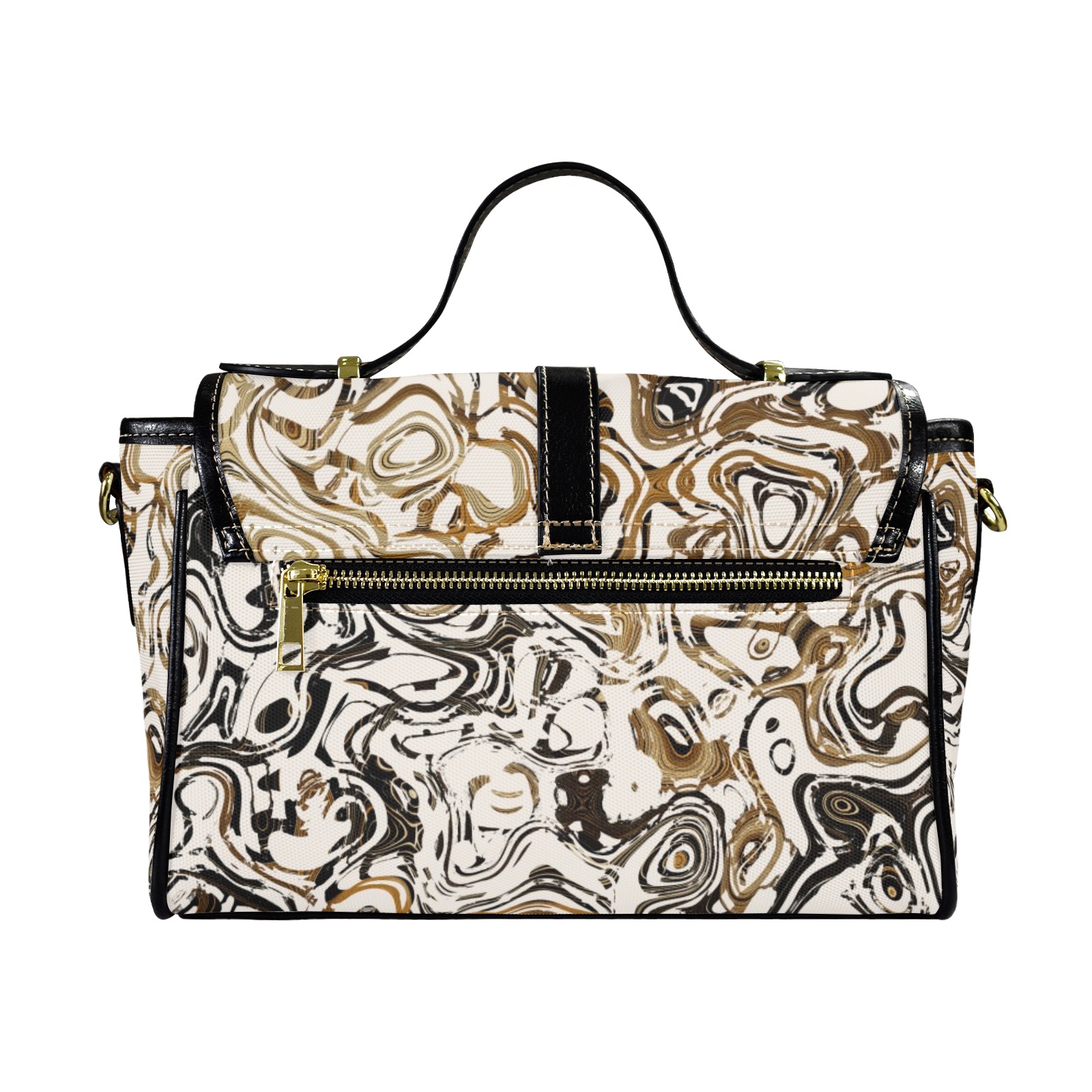 Marble Bronze Multi-Function Satchel-Black (Model 1740)