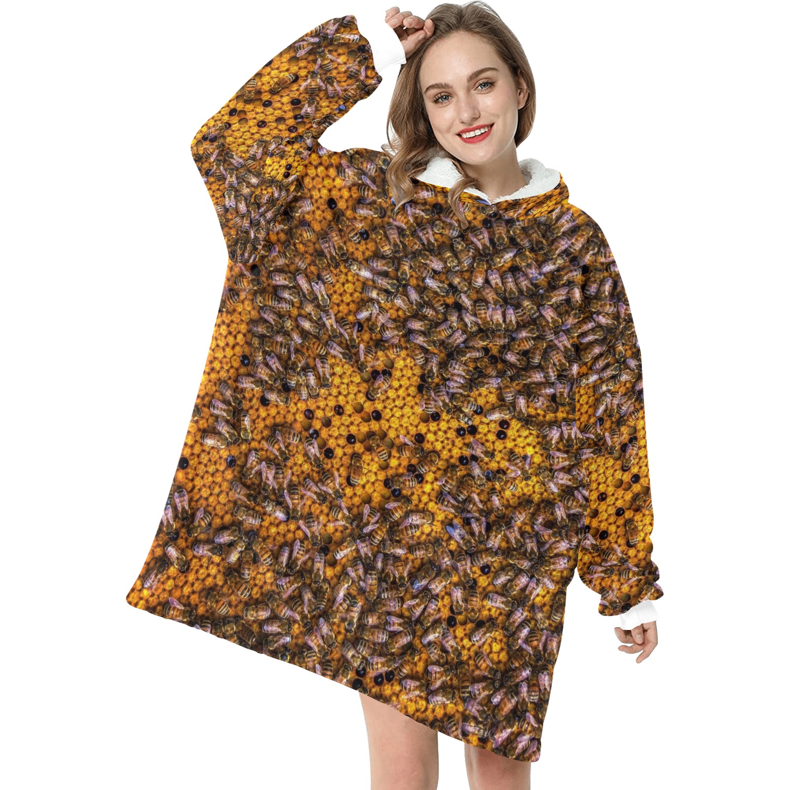 HONEY BEES 3 Blanket Hoodie for Women