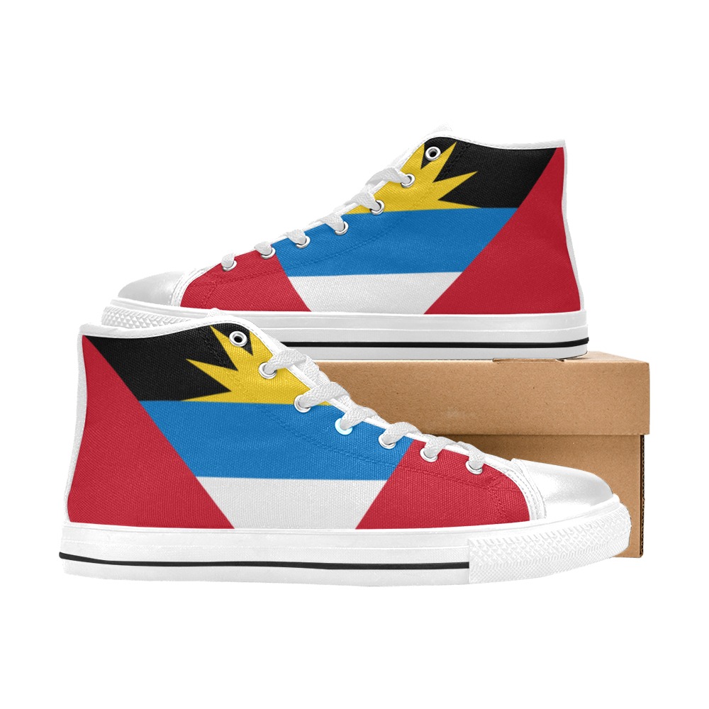 Flag_of_Antigua_and_Barbuda.svg Men’s Classic High Top Canvas Shoes (Model 017)