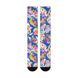 Modern tropical garden floral BMP Over-The-Calf Socks