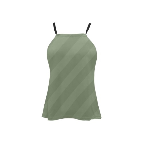 Army Green Loose Fit Halter Neck Top (Model T68)