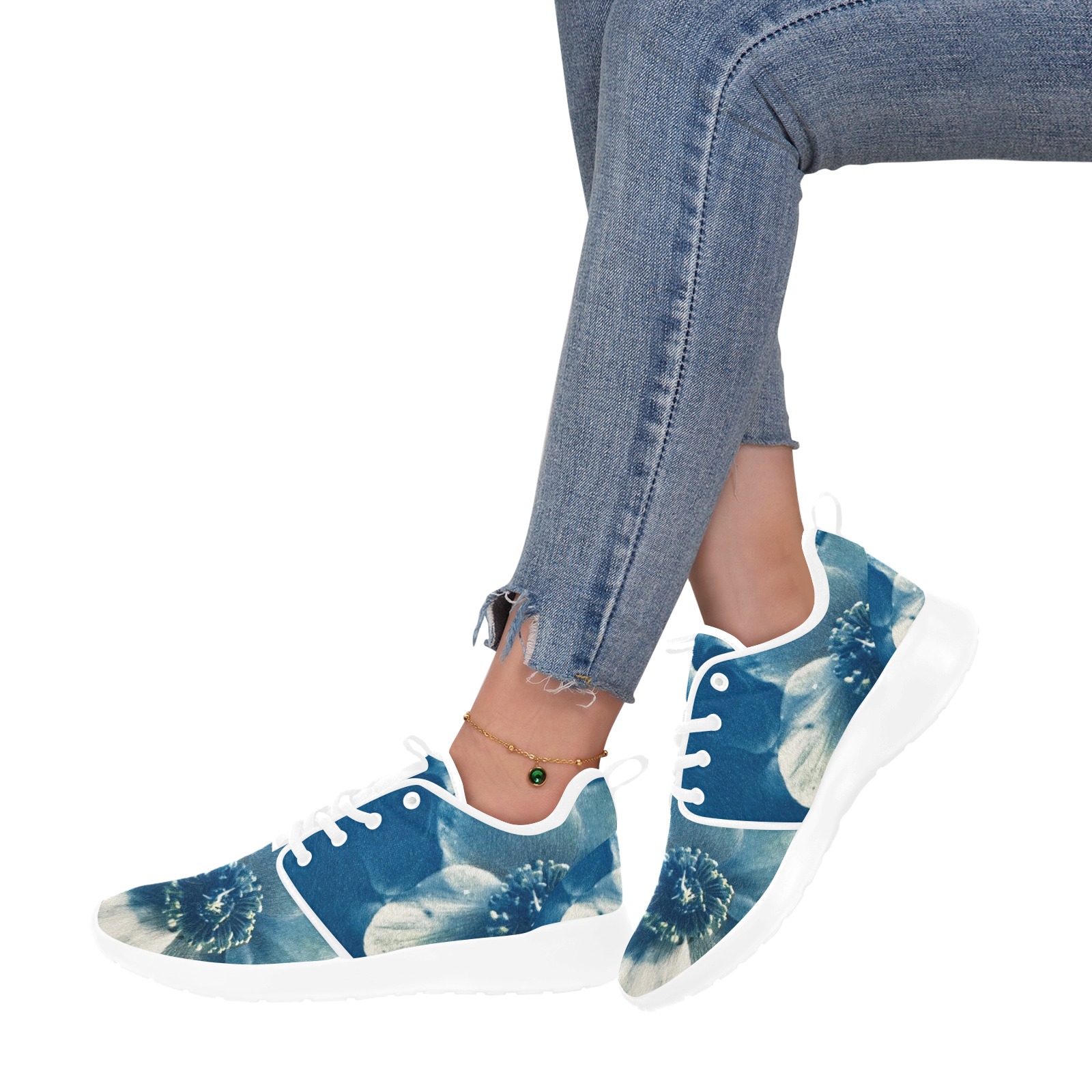 Helleboro white women sneakers Women's Pull Loop Sneakers (Model 02001)