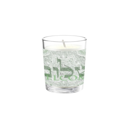 shalom  Welcome one color dark green Transparent Candle Cup (Jasmine)