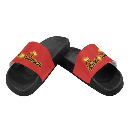 Boss Queen Drip Slides Red Women's Slide Sandals (Model 057)