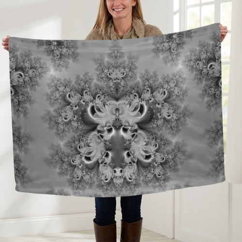 Cloudy Day in the Garden Frost Fractal Baby Blanket 40"x50"