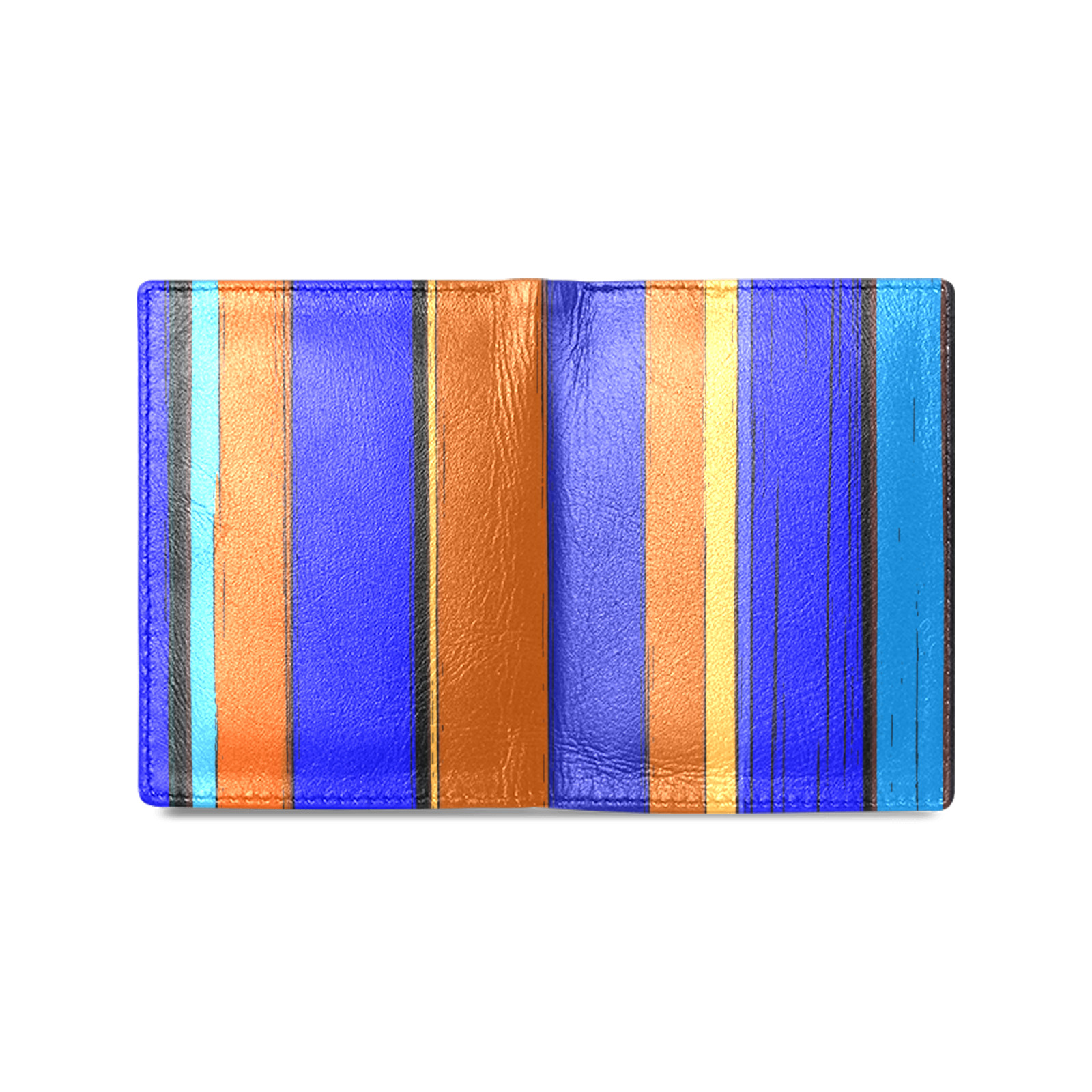 Abstract Blue And Orange 930 Men's Leather Wallet (Model 1612)