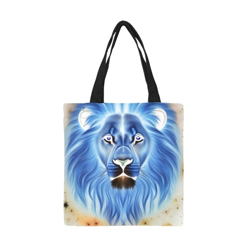 The Lion in Negative All Over Print Canvas Tote Bag/Small (Model 1697)