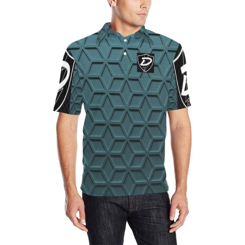 DIONIO Clothing - IRON SOLDIER POLO Shirt (Black & White) Men's All Over Print Polo Shirt (Model T55)