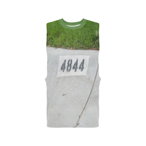 Street Number 4844 with Bright Green Collar Men's Open Sides Workout Tank Top (Model T72)