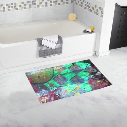 in the groove - abstract play Bath Rug 16''x 28''