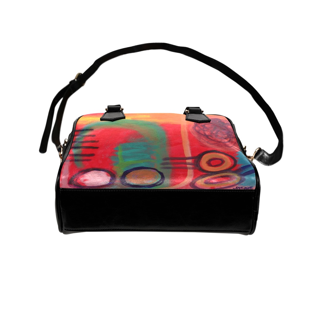 Funky Abstract Art Satchel Handbag Shoulder Handbag (Model 1634)