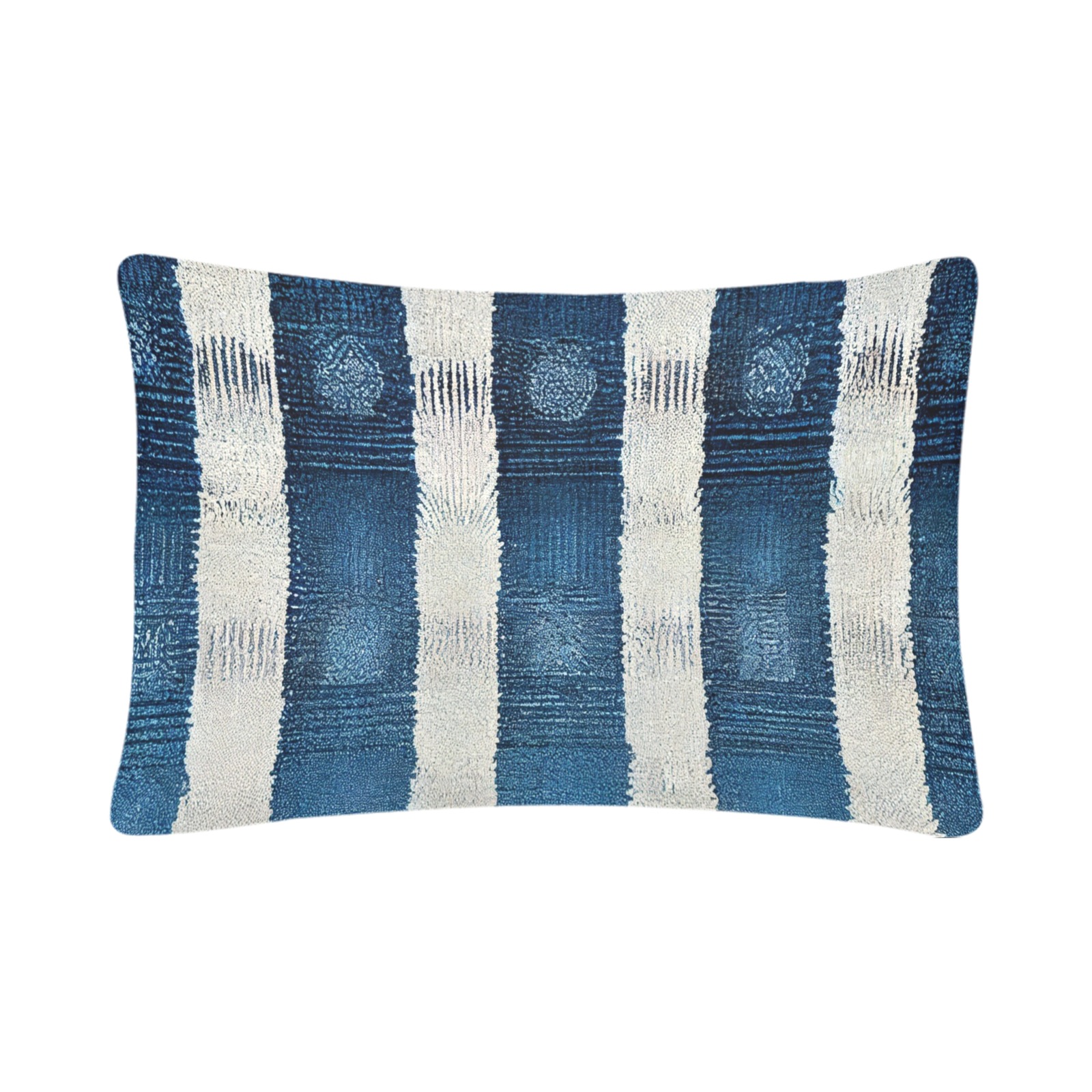 blue and white striped pattern Custom Pillow Case 20"x 30" (One Side) (Set of 2)