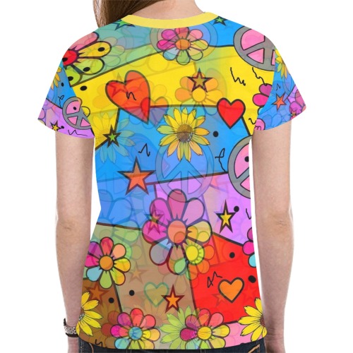 Dieter Flower by Nico Bielow New All Over Print T-shirt for Women (Model T45)