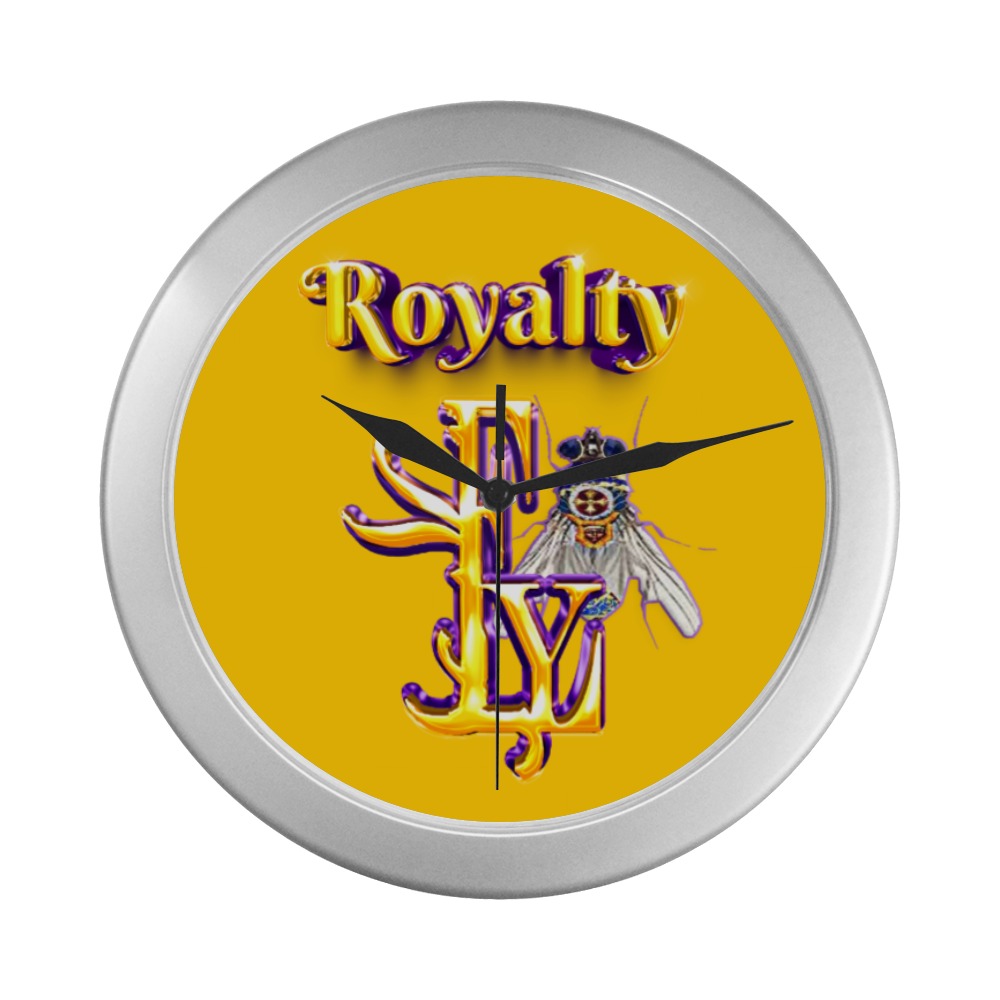 Royalty Collectable Fly Silver Color Wall Clock