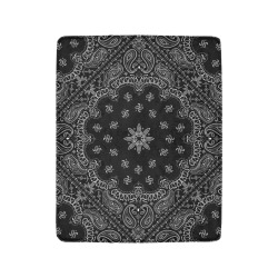 Black Bandanna Paisley Pattern Ultra-Soft Micro Fleece Blanket 40"x50" (Thick)