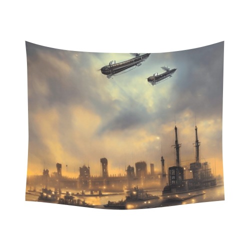 BATTLE OVER LONDON 3 Polyester Peach Skin Wall Tapestry 60"x 51"