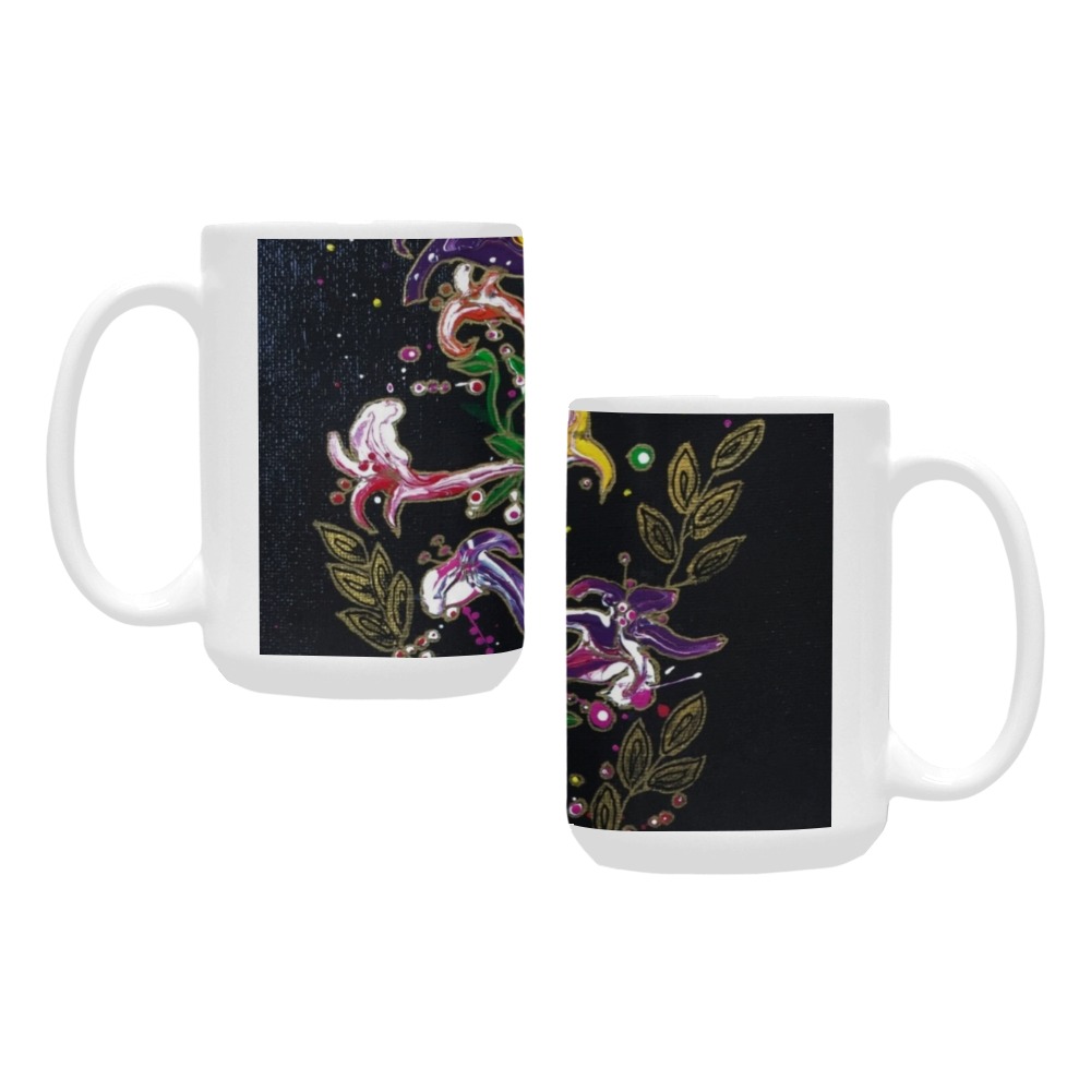 Flowers and Orbs Custom Ceramic Mug (15OZ)