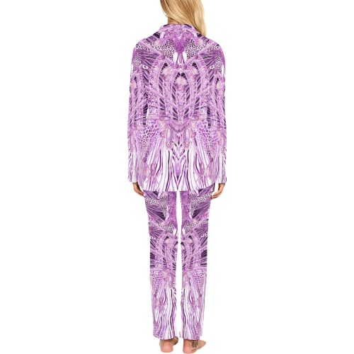 Crazy zebra purple Women's Long Pajama Set