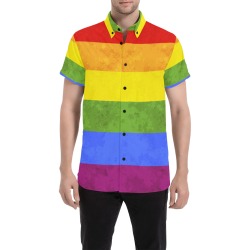 Gay Pride Flag Men's All Over Print Short Sleeve Shirt (Model T53)