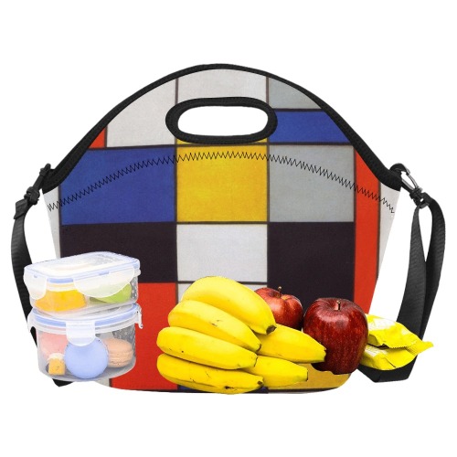 Composition A by Piet Mondrian Neoprene Lunch Bag/Large (Model 1669)