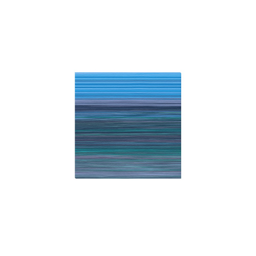 Abstract Blue Horizontal Stripes Frame Canvas Print 12"x12"