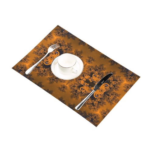 Orange Groves at Dusk Frost Fractal Placemat 12’’ x 18’’ (Six Pieces)