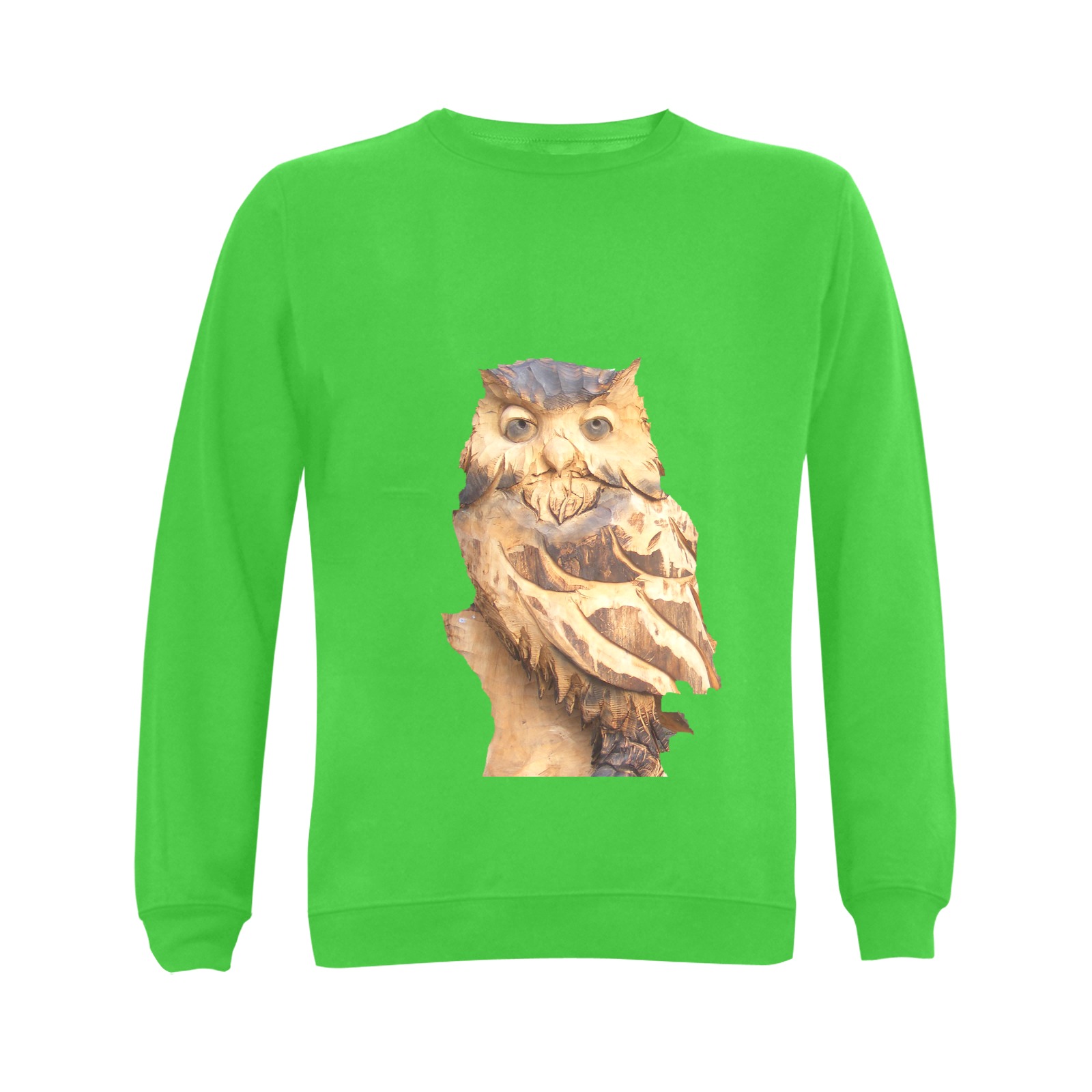 wooden owl g Gildan Crewneck Sweatshirt(NEW) (Model H01)