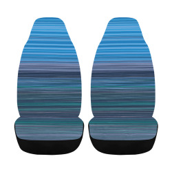 Abstract Blue Horizontal Stripes Car Seat Cover Airbag Compatible (Set of 2)