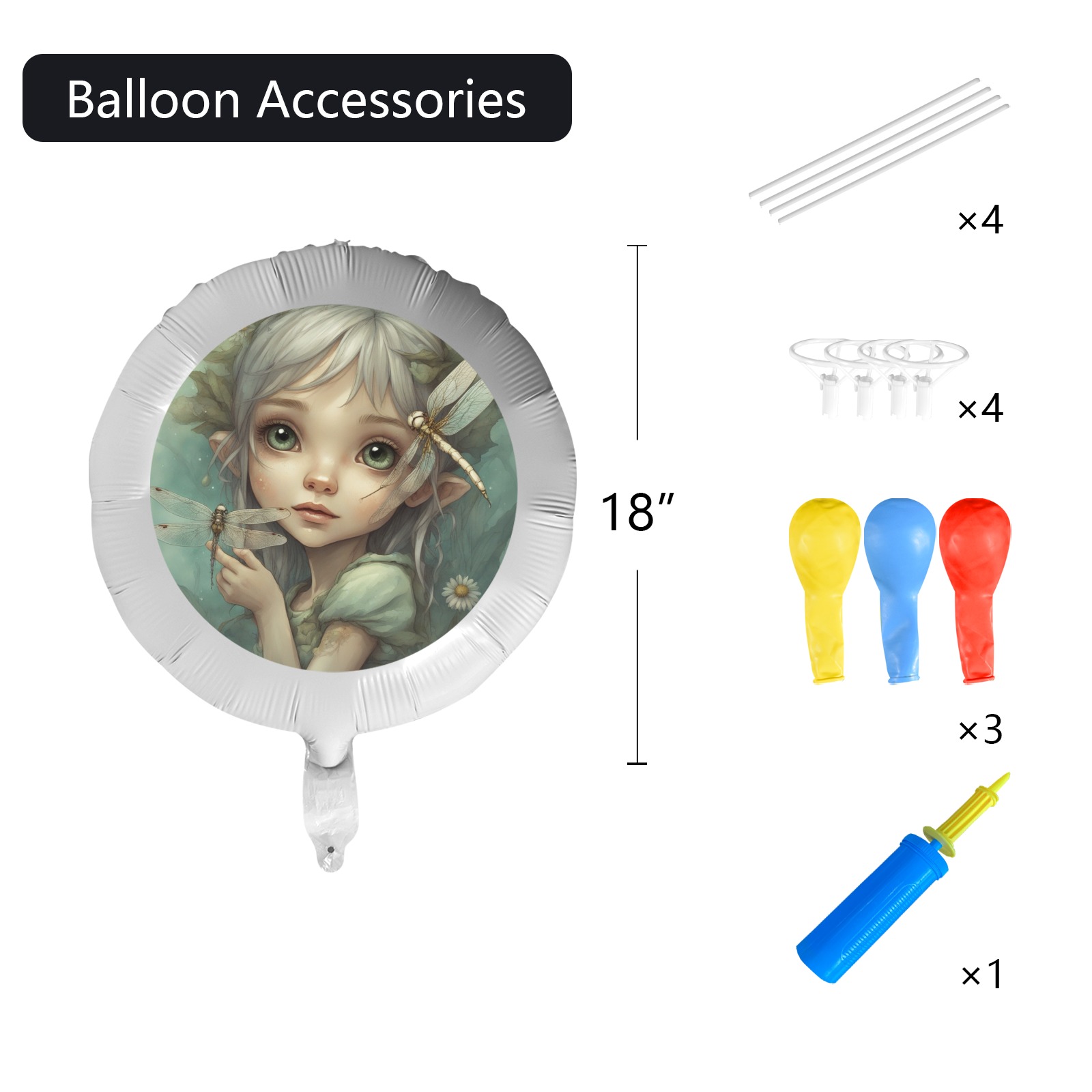 Elf And Dragonfly 1 Foil Balloon (18inch)