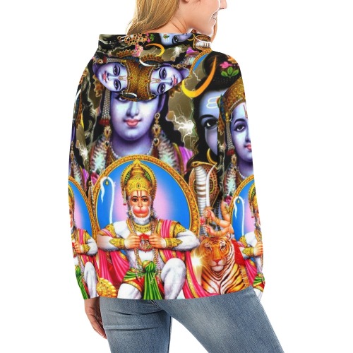 HINDUISM All Over Print Hoodie for Women (USA Size) (Model H13)