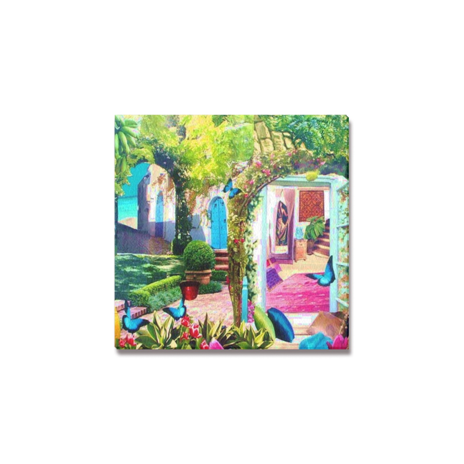 Azure Sea Villa Upgraded Canvas Print 12"x12"