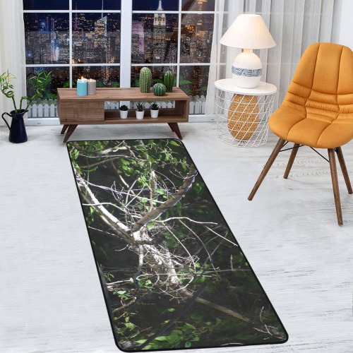 a moment of light Area Rug with Black Binding  7'x3'3''