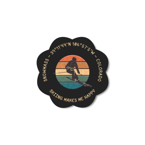 Ski Snowmass, Colorado - Man Skier, Yellow Text
