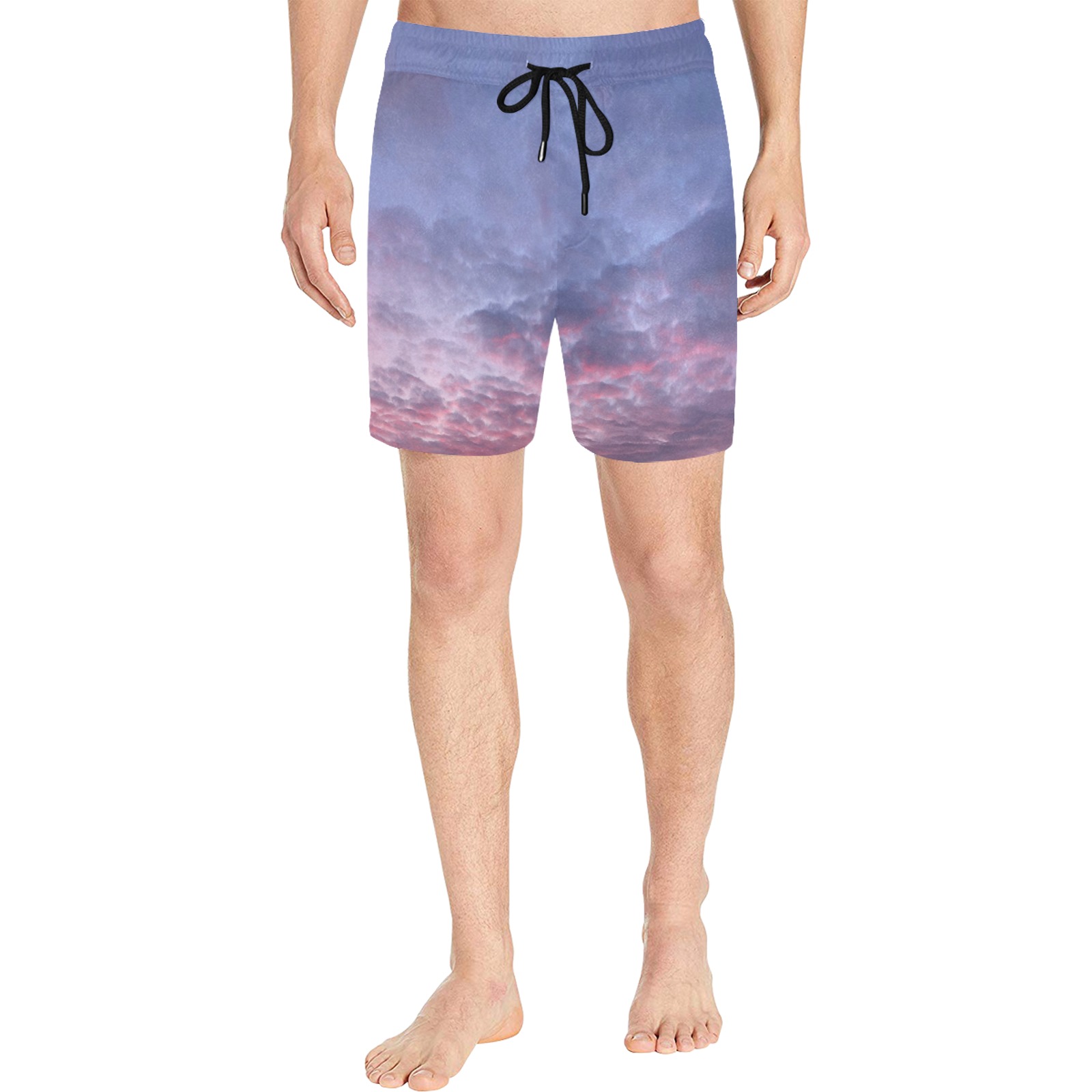 Morning Purple Sunrise Collection Men's Mid-Length Swim Shorts (Model L39)