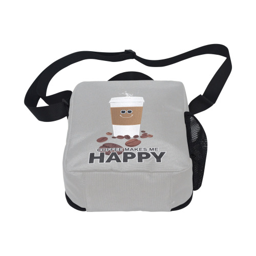 Coffee Makes Me Happy All Over Print Crossbody Lunch Bag for Kids (Model 1722)
