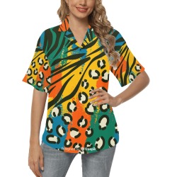 Animal Print Hawaiian Shirt All Over Print Hawaiian Shirt for Women (Model T58)