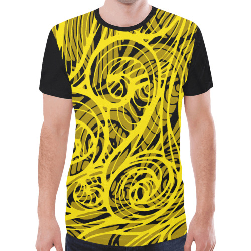 Graffiti Yellow New All Over Print T-shirt for Men (Model T45)