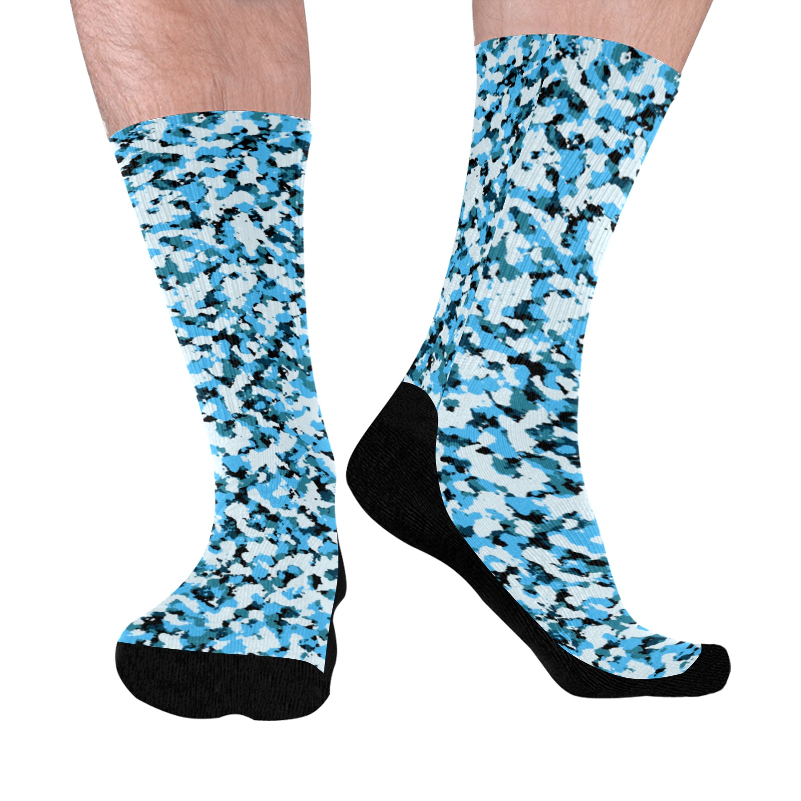 FridayBlue(8) Mid-Calf Socks (Black Sole)