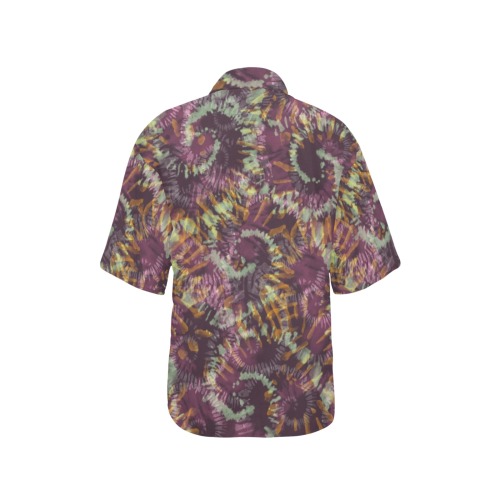 Dark modern tie dye 85G All Over Print Hawaiian Shirt for Women (Model T58)