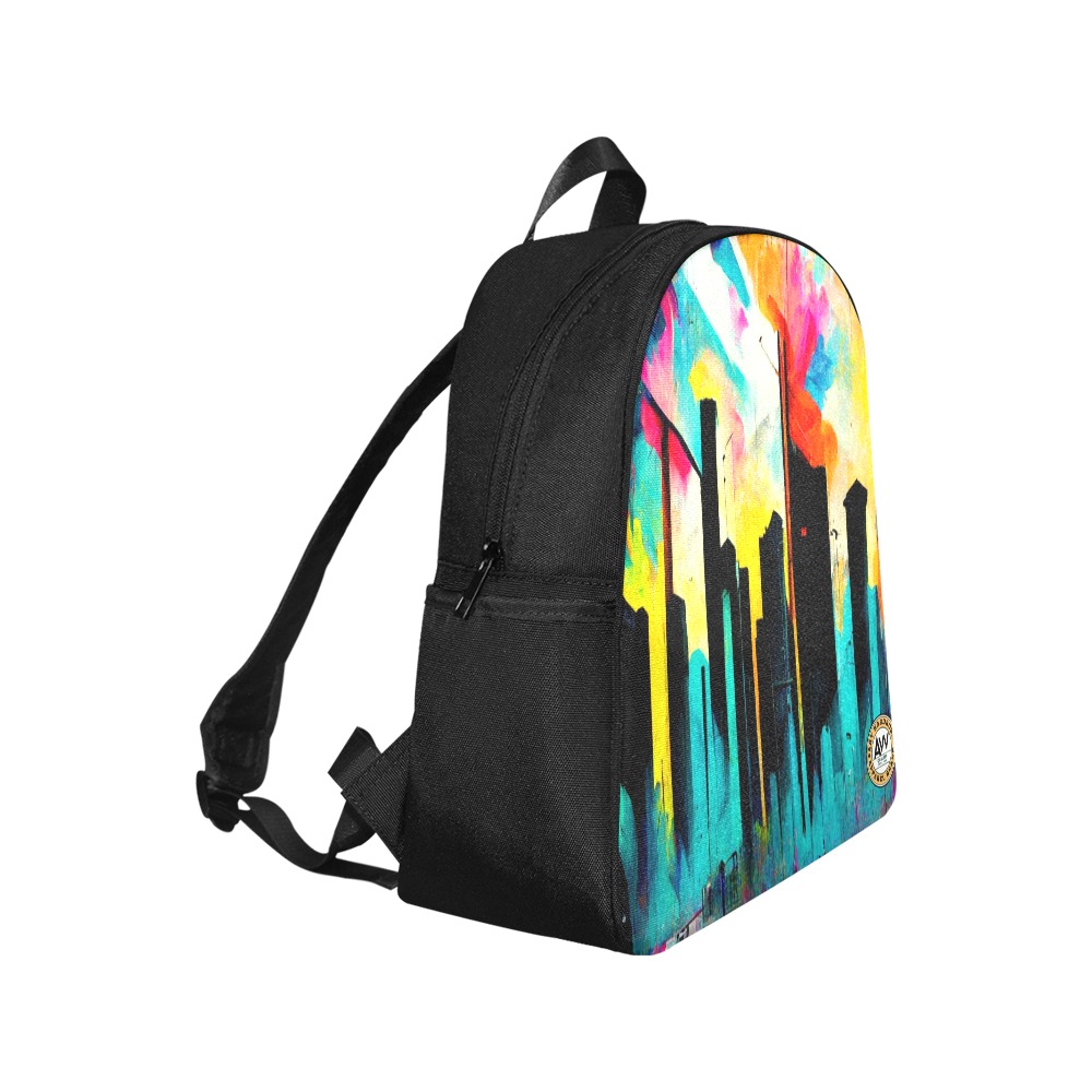 colourful graffiti street Multi-Pocket Fabric Backpack (Model 1684)