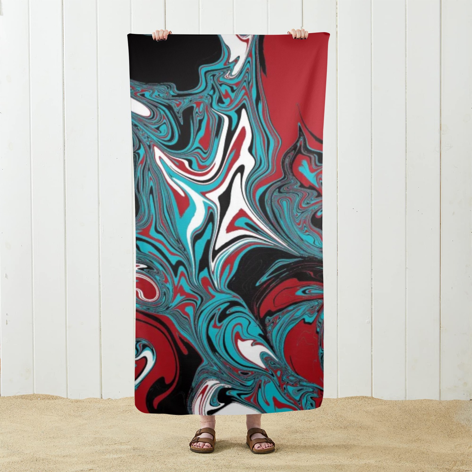 Dark Wave of Colors Beach Towel 29"x58"(NEW)