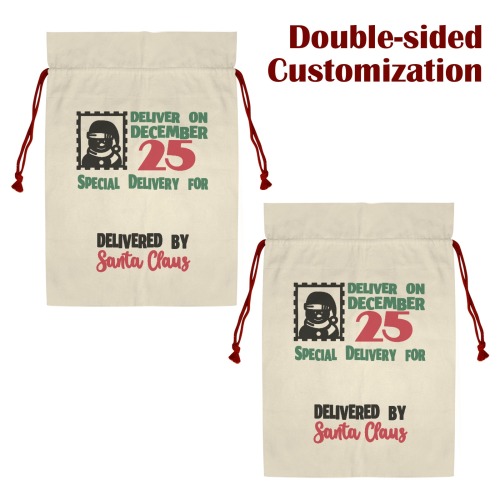 Deliver On December 25th Santa Claus Drawstring Bag 21"x32" (Two Sides Printing)