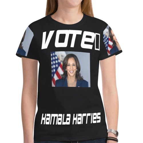 Kamala Harris New All Over Print T-shirt for Women (Model T45)