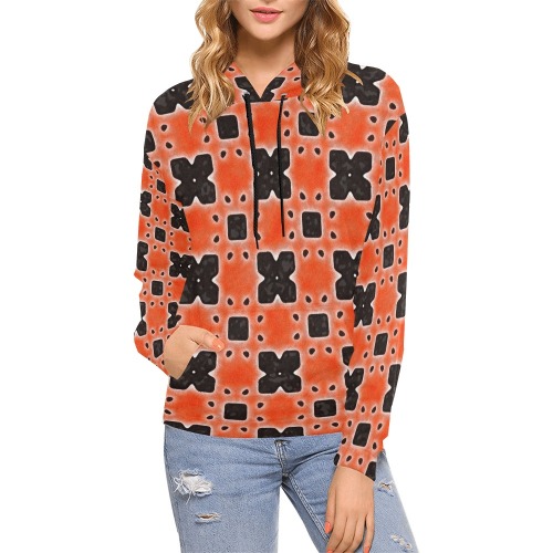 Arabesque All Over Print Hoodie for Women (USA Size) (Model H13)