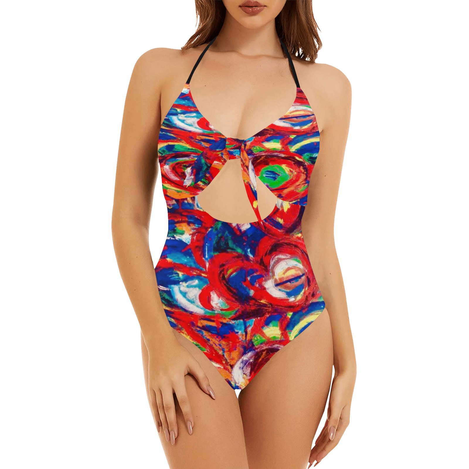 Hearts Desire Collection Backless Hollow Out Bow Tie Swimsuit (Model S17)